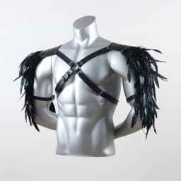 UYEE Belt Feather Shrugs Shawls Gothic Punk Feather Cape Jacket Punk Scarf Shoulder Wraps Halloween Cosplay Stage Show Belt