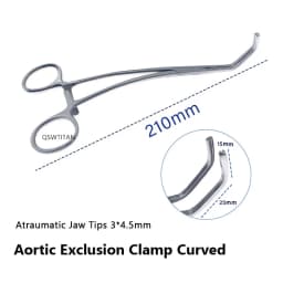 Atraumatic Jaw Tips Vascular Clamps Aortic Exclusion Clamp stainless steel Cardiovascular surgical instruments