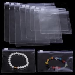 10pcs Thicken PVC Plastic Self Sealing Bag Dustproof Transparent Zip Lock Bag Reclosable Jewelry Bag Bracelet Ring Packaging Bag