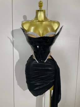 Sparkly Gold Sequin Sexy Top Two Pieces Set 2025 Women Celebrate Party Birthday NightClub Performance Dancer Show Stage Outfit