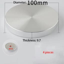 4 Pieces Aluminum Glass Table Top Adapter Circle Metal Block Disc,Suitable For Coffee Tables And Glass Tables