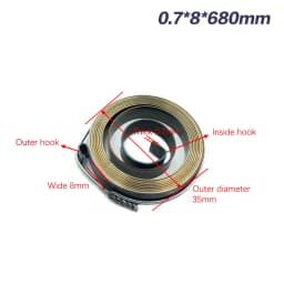 0.7-1.5 Thickness 680-1540mm Spiral Flat Wire Coil Torsion Spring Constant Force Extension Springs Bench Drill Scroll Springs