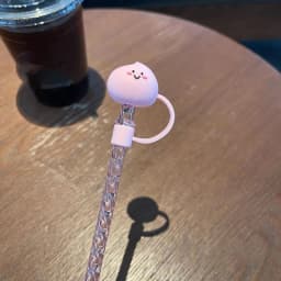 Cute Bear Straw With Dust Cover Cap Silicone Kawaii Cat Claw Straw Stoppers For Tumbler Pink Straws Tip Cover Protector 7mm