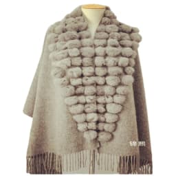 20 Colors Triangle Real Rabbit Fur Ball Shawl Wraps Winter Women Cashmere Tassel Cape Pompon Cloak Lady Mum Gift Casaco Feminino