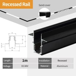 2m Magnetic Rail Linear Magnetic Track Lighting Accessories 2 Meters Ceiling Magnet Track Kits 48V Power Supply Corner Connector