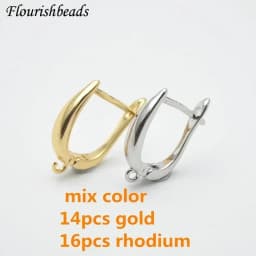 Nickle Free Anti-rust Real Gold Plating Metal Earring Hooks Women Jewelry Making Components 30pieces