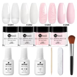 10pcs/set Nail Dipping Powder Natural Dry No Lamp Cure DIY Nail Art Decoration Pigment Dust Glitter Long Lasting Nail Supplies