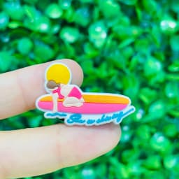 1-23Pcs Parrot Aloha Hawaii Summer Vibes DIY Kids Shoes Button Charms Hula Flowers PVC Buckle Clog Decorations