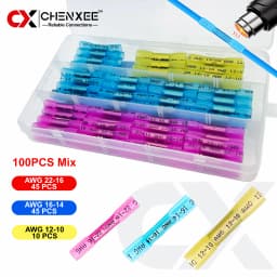Heat Shrink Butt Connectors Kit, Butt Splice Set, Insulated IP67 Waterproof Electrical Marine Automotive Wire Crimp Terminals