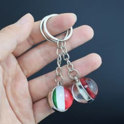 Customized Keychains Personalized Custom Photo Picture Glass Ball Double Sided Pendant Key Chain Luminous Keyring Jewelry Gift
