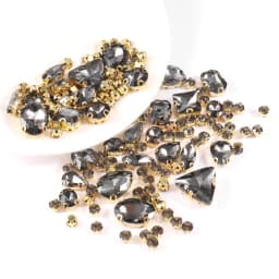 130pcs/lot Gold Claw Setting Glass Rhinestone Mixed Shape Sew On Crystal Stone Diamond for Wedding Dress Shoes Bags DIY Trim