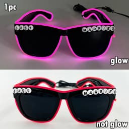 White Just Married LED Luminous Glasses Heart Shaped EL Neon Decorative Glasses Engagement Wedding Bridal Shower Props