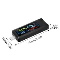 Fast Charging Tester 10 in 1 USB 4.5-36V 0-8A Voltmeter Current Voltage Meter Volt Ammeter Detector Power Bank Charger Indicator
