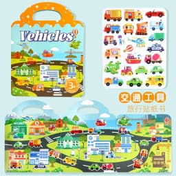 Kids' Reusable DIY Sticker Books Multi-Theme Bubble Paste Book Stickers Portable Montessori Sticker Toy Gifts for Children