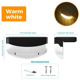 Solar Deck Lights Outdoor Waterproof LED Fence Lights Garden Step Lamp for Patio Stairs Railing Pathway Step