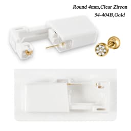 1PC 24K Gold Plated Earring Disposable Ear Piercing Unit Nickel Free Ear Studs with Ball Clasp Safety NO PAIN Piercer Machine