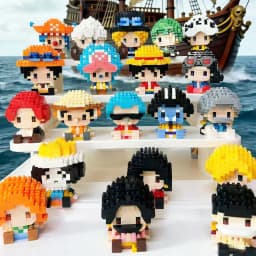 Hot Sun God Nika Luffy Micro Building Block Chopper Ace Buggy 3D Anime Model Assembly Mini Bricks Figure Toys For Gift