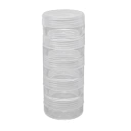 1 Set 5 Layer Cylinder Stackable Bead Containers Plastic Round Clear Storage Jar Box for Beads Buttons Crafts Small Item