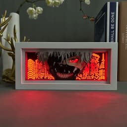 Anime Tokyo Ghoul Light Box Ken Kaneki Paper Carving 3d Anime Lamp Led Night Light Manga Action Figure For Room Decor Child Gift