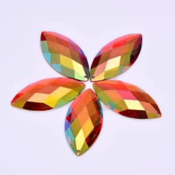JUNAO 30*62mm Sew On Large Crystal AB Rhinestone Sewing Horse Eye Acrylic Stones Appliques Flat Back Strass Diamond