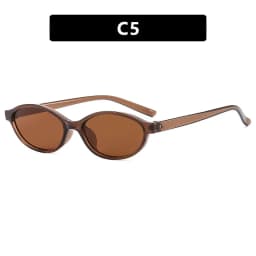 Retro Oval Frame Sunglasses Fashion Personalized Trendy Small Frame Sunglasses Punk Cat Eyes Sunshade Sun Protection Glasses