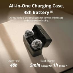 DJI Mic Mini Wireless Microphone 48-Hour Operation w/ Case Two-Level Active Noise Cancelling
