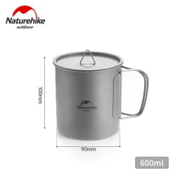 Naturehike Titanium Cup Camping Mug Tourist Tableware Picnic Utensils Outdoor Kitchen Supplies Travel Cooking Cookware Pan Bowel