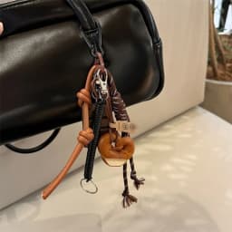 Autumn/Winter Brown Cute Alkaline Bread Korean Style INS Bag Pendant Chocolate Mountain Climbing Rope Keychain Decorative Hangin