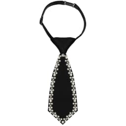 A Handcrafted Tie with Pearl Trim, Noble and Elegant, in a Solid Color, Suitable for Business Events, Everyday Wear, Hosting Events, Etc