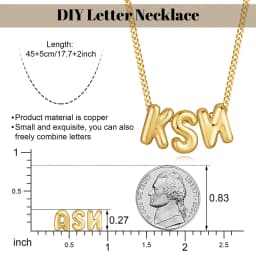 Bubble Letter Necklace Custom 3D Bubble Letters Name Pendant Necklace for Women Balloon Initial Necklaces Personalized Jewelry