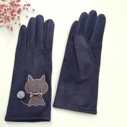 Winter Female Single Layer Warm Cashmere Full Finger Button Cycling Mittens Women Suede Leather Touch Screen Driving Gloves J23