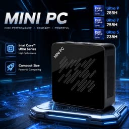 SZBOX Intel Core Ultra 9 285H ES Mini PC Gaming Computer DDR5 PCIe 4.0 SSD Dual LAN WiFi 6E BT5.3 HDMI 2.1 Mini Computer