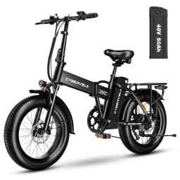 Cybervelo 1000W Peak High-speed Brushless Folding 20 Inch Fat Tire Electric Bike for Adults 48V 20.8Ah/50Ah Removable Battery 80 Miles Range Commuter E-Bicycle EK4