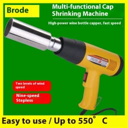 Portable PVC Capsule Heat Shrinker, Adjustable Handheld Heat Shrink Gun Wine Bottle Wrap Machine,Shrinking Sealing Machine