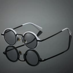 New Retro Small Round Frame Sunglasses for Men's Personalized Steampunk Outdoor Driving Sunglasses Street Photography