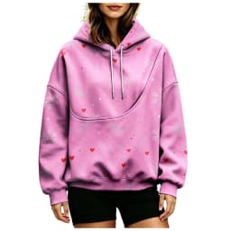 Women Fall And Winter Hoodie With Pet Pouch Oversized Pocket Colorful Print Sweatshirt For Dogs And Long Length Zippe Hoodie
