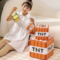 Nice Tnt Plush Pillow Cube Toy Key Chain Pendant Soft Plush Stuffed Toys Xmas Birthday Gifts For Kids Spoof Decoration