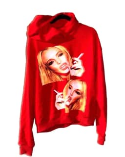 Men Black Pullover Hoodie Rock Inspired Street Trend Design Youth Clothing Loose Fit Comfy Urban Wear with Stylish Attitude