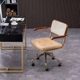 modern Simple Office Chair Home Comfortable Computer Chair Office Chairs for Bedroom Rattan backrest Chair Retro Swivel Chair