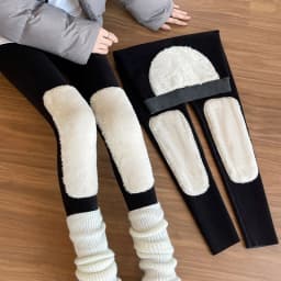 Women's Winter Fleece Lined Thermal Pants Elastic High Waist Slim Fit Thicken Legging Woman Waist Knee Protection Long Pants