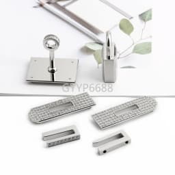 1/2/5Sets Silver Diamond Steel Lock Puller Slider For Birkin 30 Handbags Bags Hook Clasps Eyelet Plate Rivet Studs Accessories