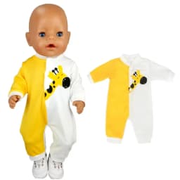 Doll Clothes 43 Cm Baby New Born Doll Hooded Rompers for 18 Inch Americanog Girl Doll Casual Wear