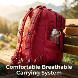 45L Large Capacity Tactical Hunting Backpack For Men With MOLLE Webbing System Dual Cup Holders Outdoor Survival Hiking Camping Rucksack For Wilderness Trip Travel Daily Work Commute Outdoor Camping Activities Gear Storage Backpack