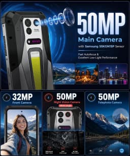 8849 TANK 5 Unihertz 2K Projector Rugged Smartphone eSIM Dimensity 9400e 3K AMOLED Android 16 220Lumens Projector 17600mAh 18GB+512GB 5G WiFi 7 2026 Smartphone