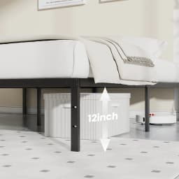 JHK Basic 12IN Twin Full Queen King Size Bed Frame Metal Platform Bedroom Frames with Storage Space Sturdy Steel Slat Support
