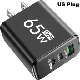 65W USB C GaN Charger 3 Ports Fast Charging Adapter 10A USB To Type C Data Cable PD USB QC3.0 Chargers for iPhone Samsung Xiaomi