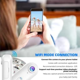 4K Mini WiFi Action Camera Thumb POV Camera Portable Body Cam Wearable Sports Camera with Waterproof Case Cycling Travel