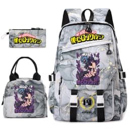 My Hero Academia Anime Print School Backpack Set for Girls Casual Lightweight Student Bookbag with Lunch Bag Pencil Case