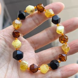 Original Amber Bracelets for Unisex New Genuine Irregular Beads Natural Black Medical Green Healing Jewelry Factory Unique Gift