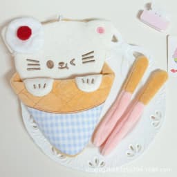 Cute 10cm Cotton Doll Accessories Cartoon Cat Dog Crepe Shaped Doll Bag Exquisite Plush Doll Outfit Diy Collectable Toy Gift